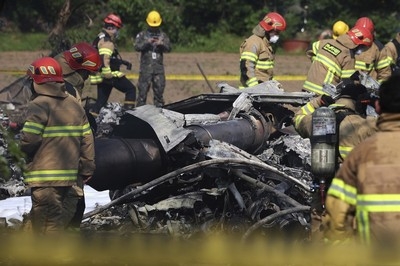 South Korean navy patrol plane crashes in country's south