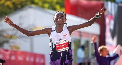 Marathon world record-holder Chepngetich suspended for positive doping test