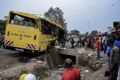 Bus carrying mourners from funeral overturns in Kenya, killing 25 people