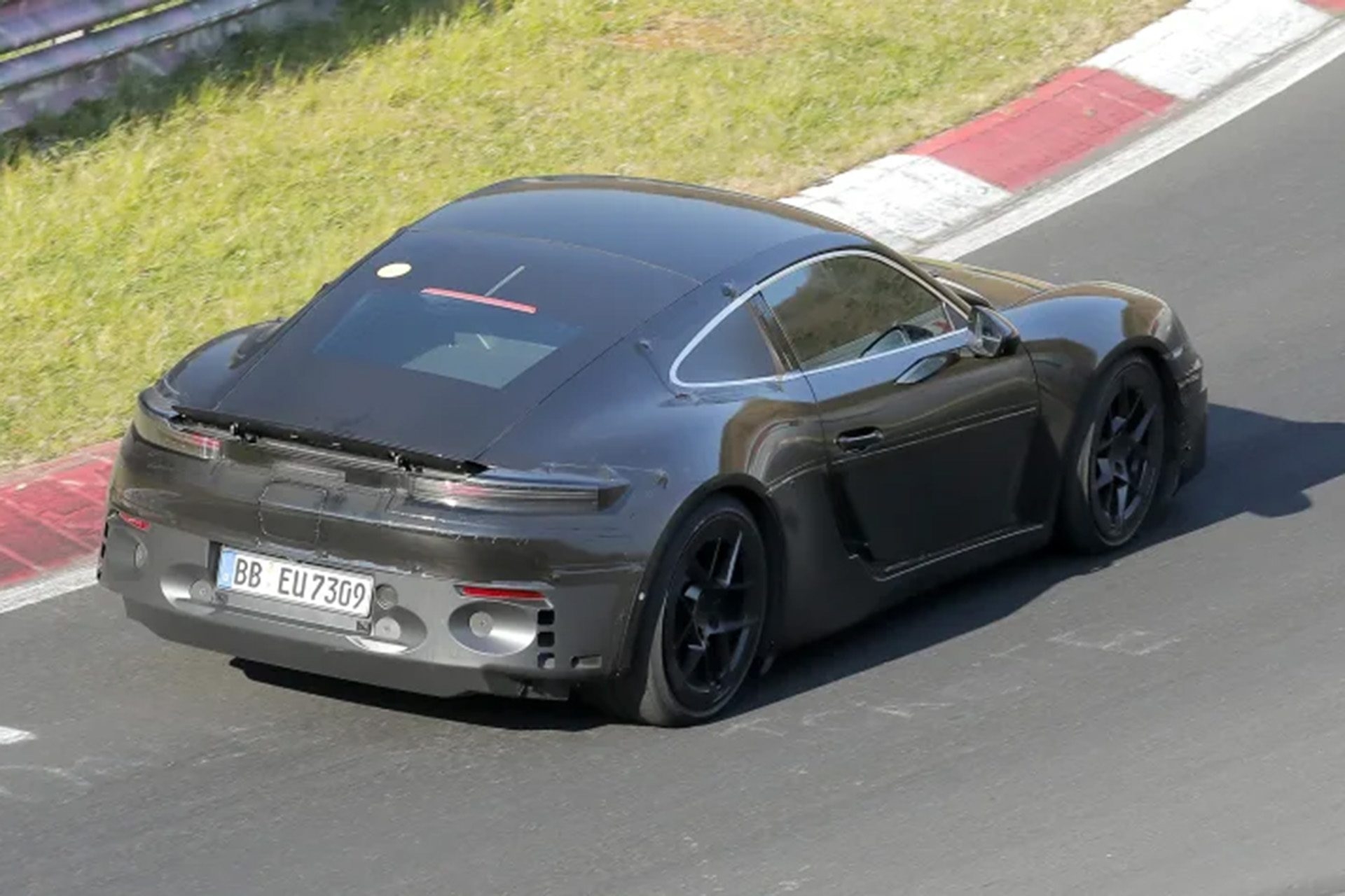 Porsche Cayman EV out testing at the Nurburgring