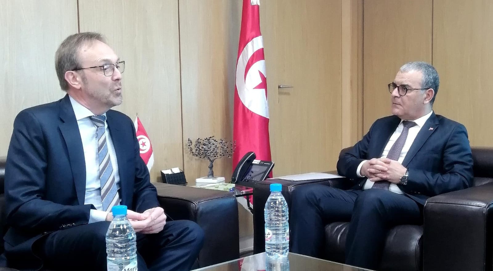 وزير الاقتصاد يلتقي بمدير عام الوكالة البلجيكية للتنمية.