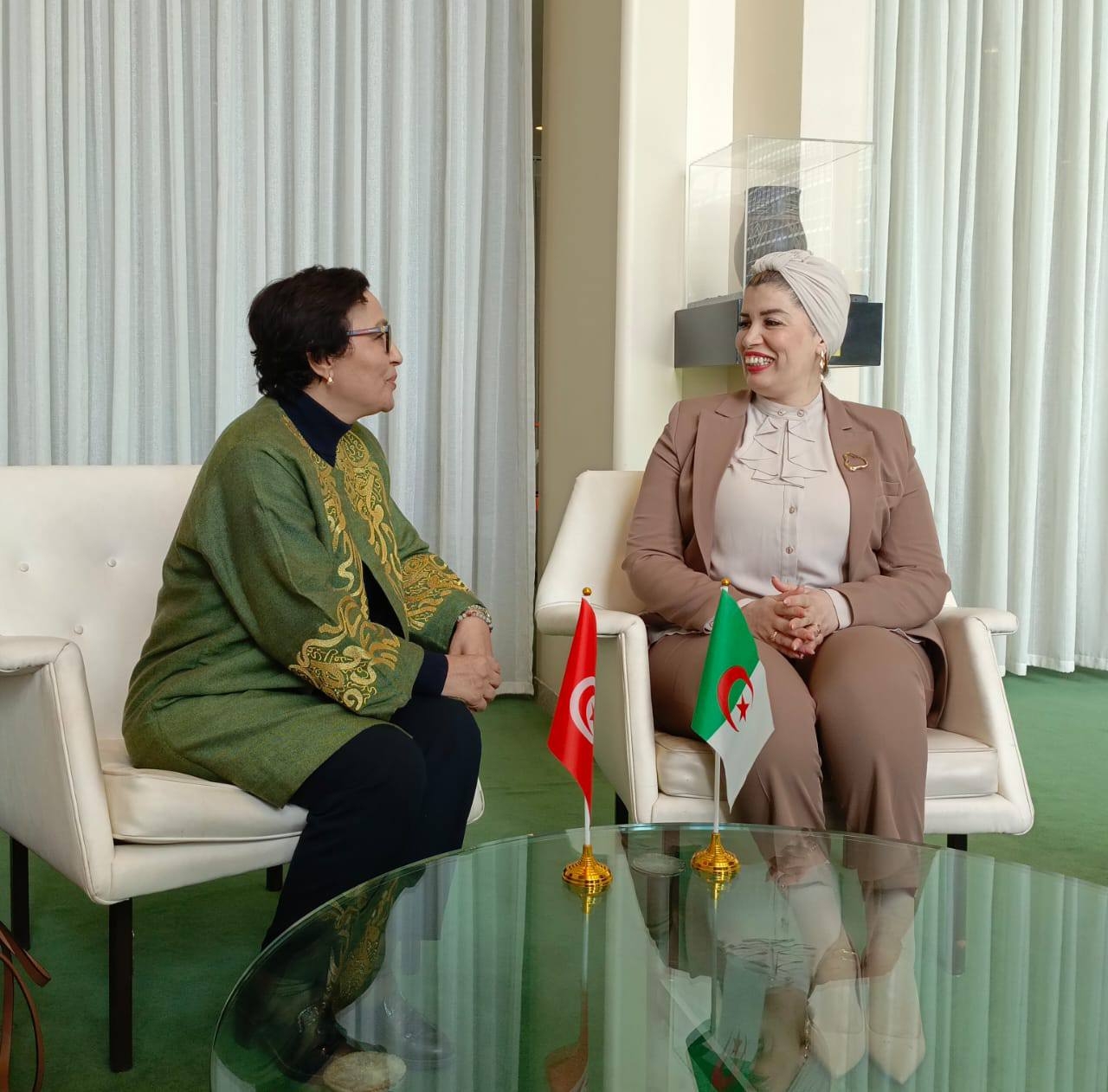 وزيرة الأسرة أسماء الجابري تعقد لقاءات عمل مكثفة مع رئيسات الوفود الدولية بنيويورك