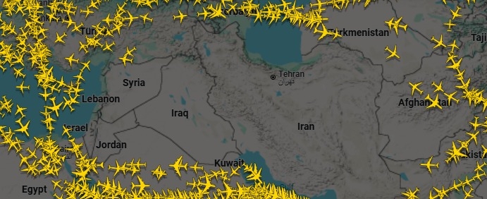 الطائرات تهرب من سماء 7 دول في الشرق الأوسط بعد الرد الإيراني