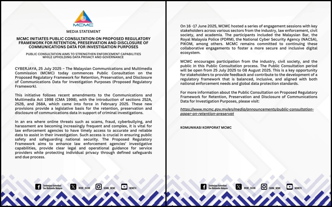 Public Consultation On Proposed Regulatory Framework For Communications Data Begins