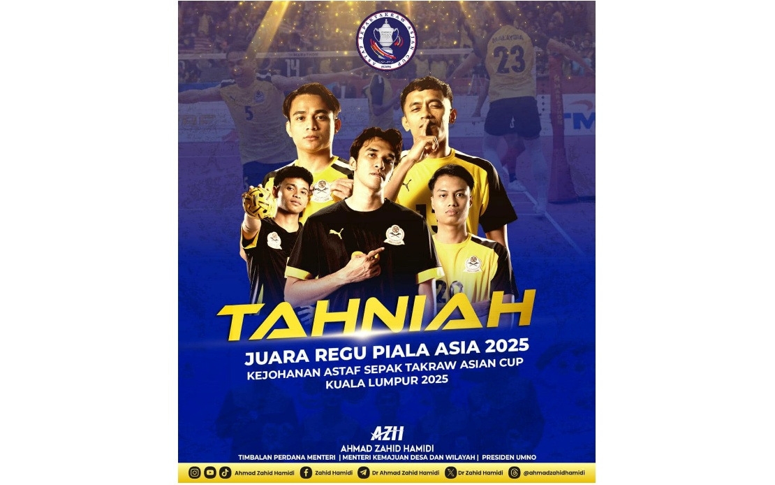 Ahmad Zahid Congratulates Takraw Team On Asian Cup Regu Title