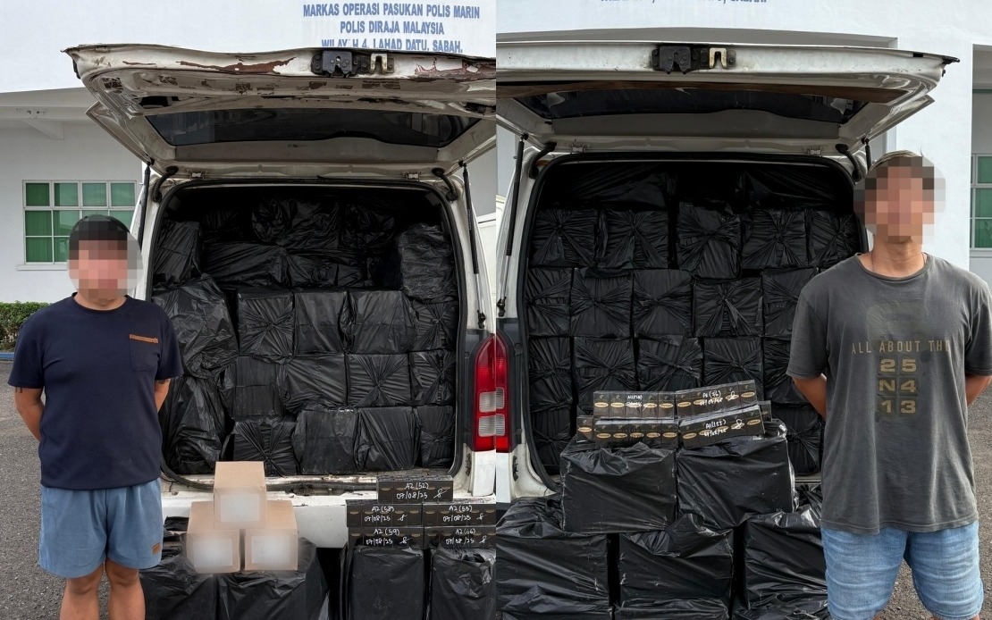 Two Men Nabbed In Lahad Datu Over RM2 Million In Smuggled Cigarettes