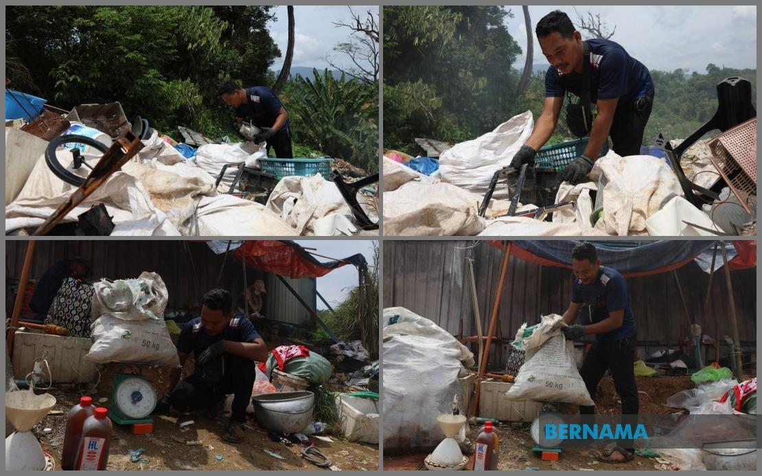 Security Guard Braves Dumpsite Stench To Earn Extra Income For Family