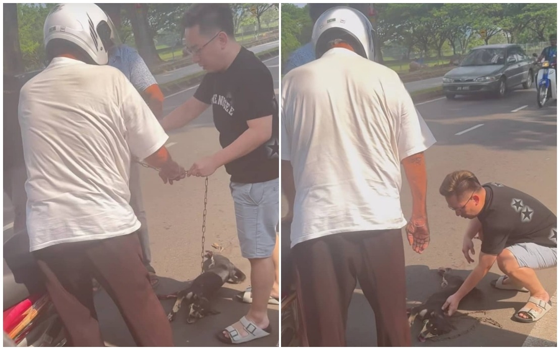 Pet Owner Drags Dog Chained To Mototcycle