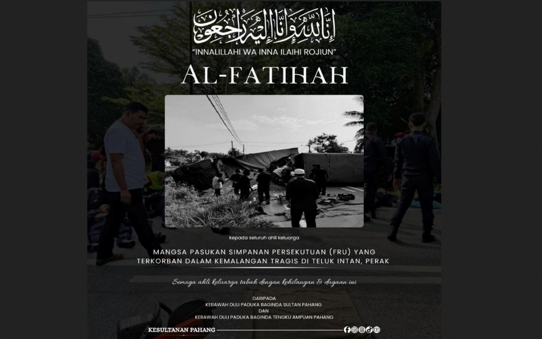 Pahang Sultan, Tengku Ampuan Pahang Extend Condolences Over Death Of Nine FRU Members