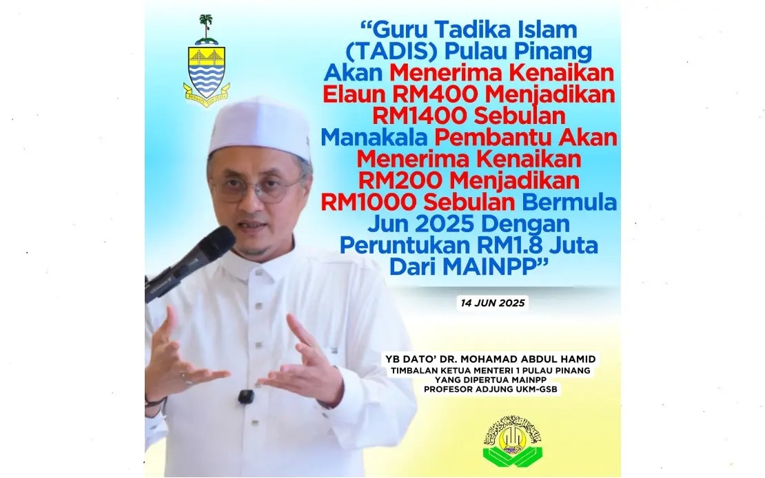 TADIS Teachers Get RM400 Increase In Monthly Allowance, RM200 For Assistants