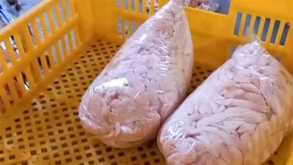 ضبط مجزر مخالف ببني سويف يفرم هياكل ودهون الدواجن لتصنيع اللانشون والبرجر