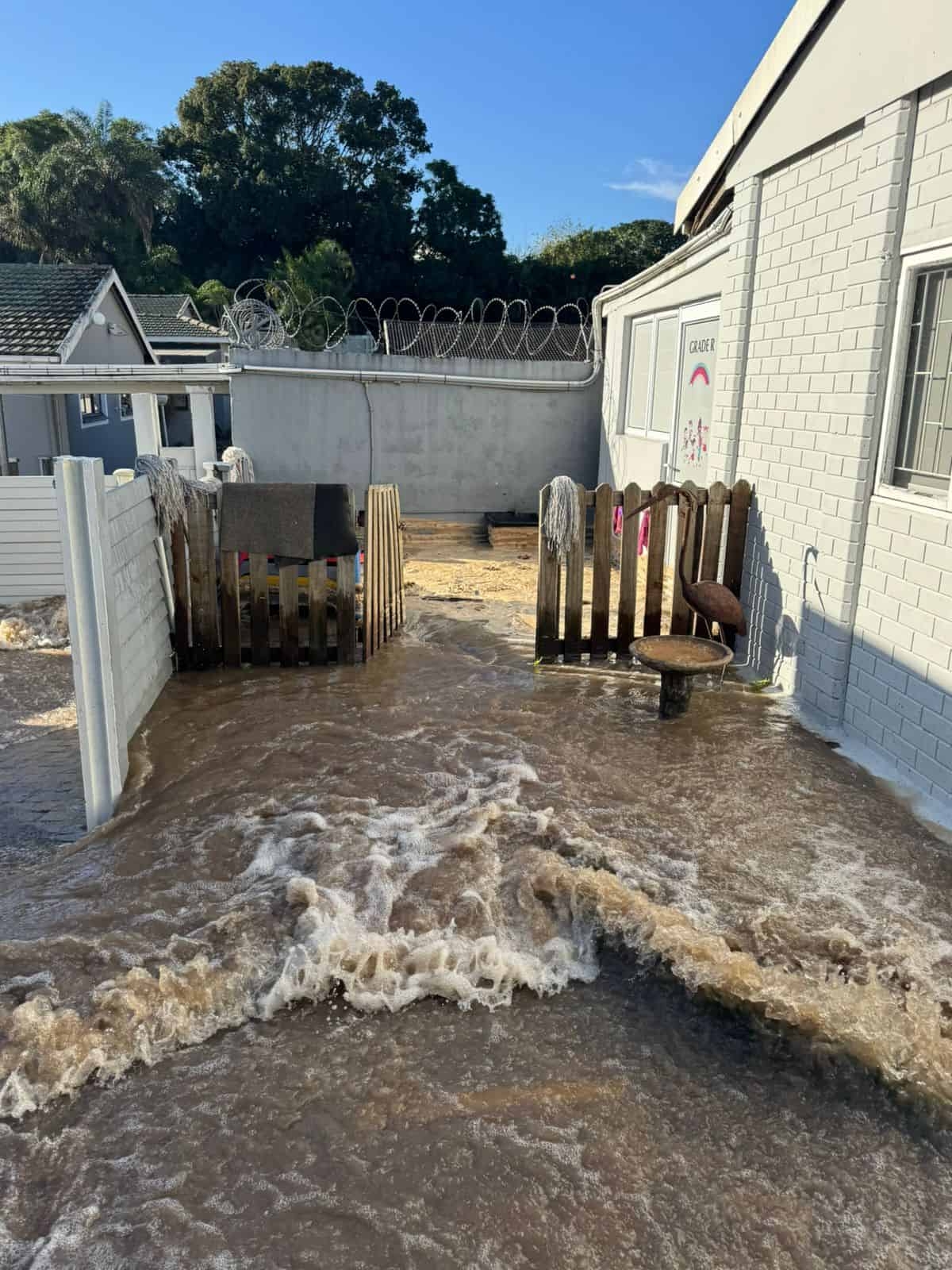 Watch: Pinetown pipe burst floods preschool