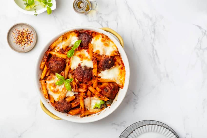 Spoil the family with frikkadel penne pasta bake