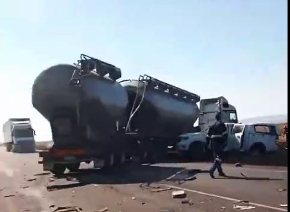 BREAKING: Tanker catches fire after collision on N11 near Dannhauser, motorists urged to avoid the area