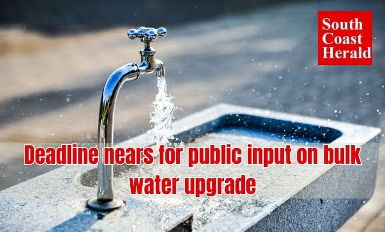 Deadline looms for public input on Cwabeni bulk water upgrade