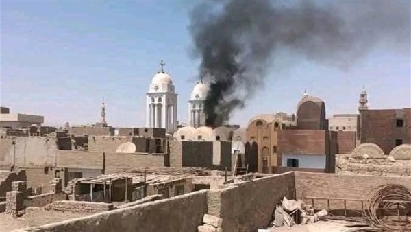 المعاينة الأولية لحريق كنيسة العذراء بإسنا في الأقصر: انفجار أنبوبة البوتجاز