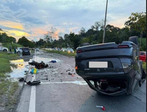 Motorcyclist killed in three-vehicle crash at Jalan Labuk