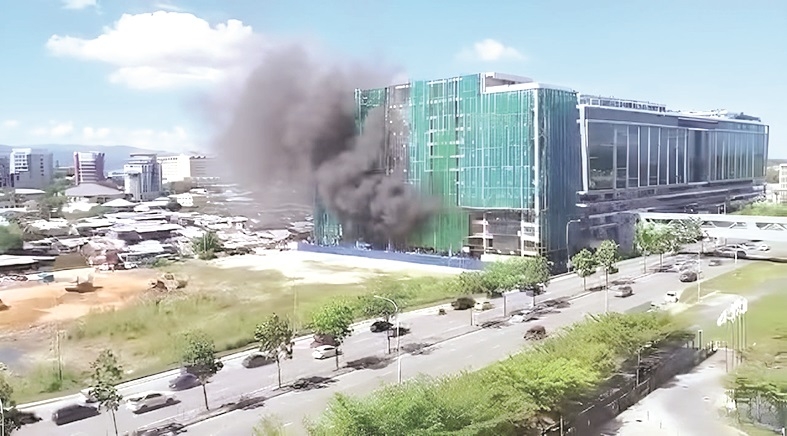 Fire damages hotel under construction