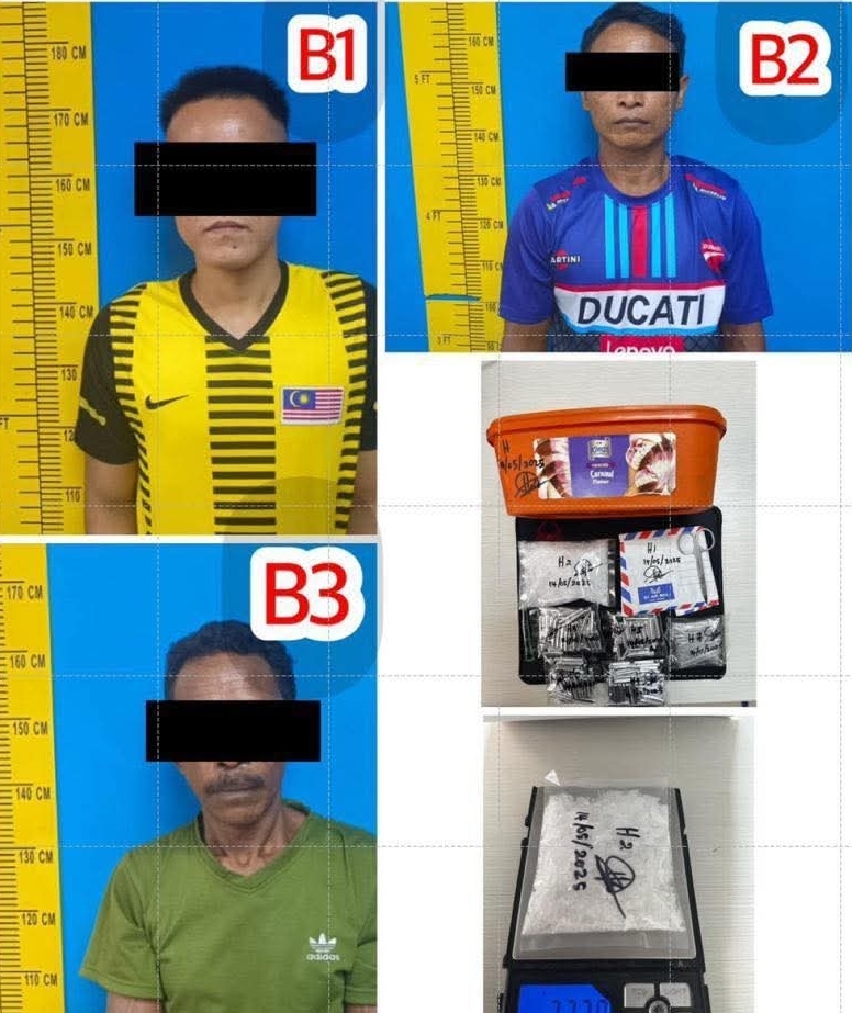 Three men arrested in Lahad Datu drug raid