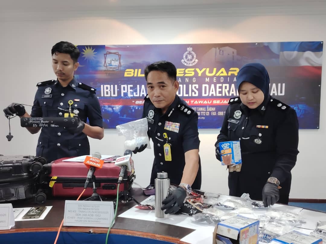 Syabu worth RM87,000 seized at Tawau airport, two arrested