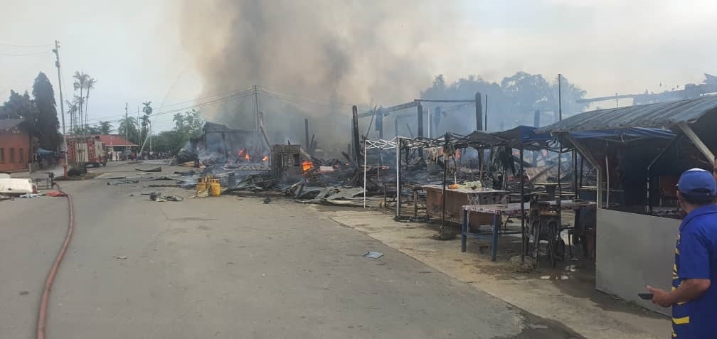 Three blocks of pre-war Bongawan shops razed