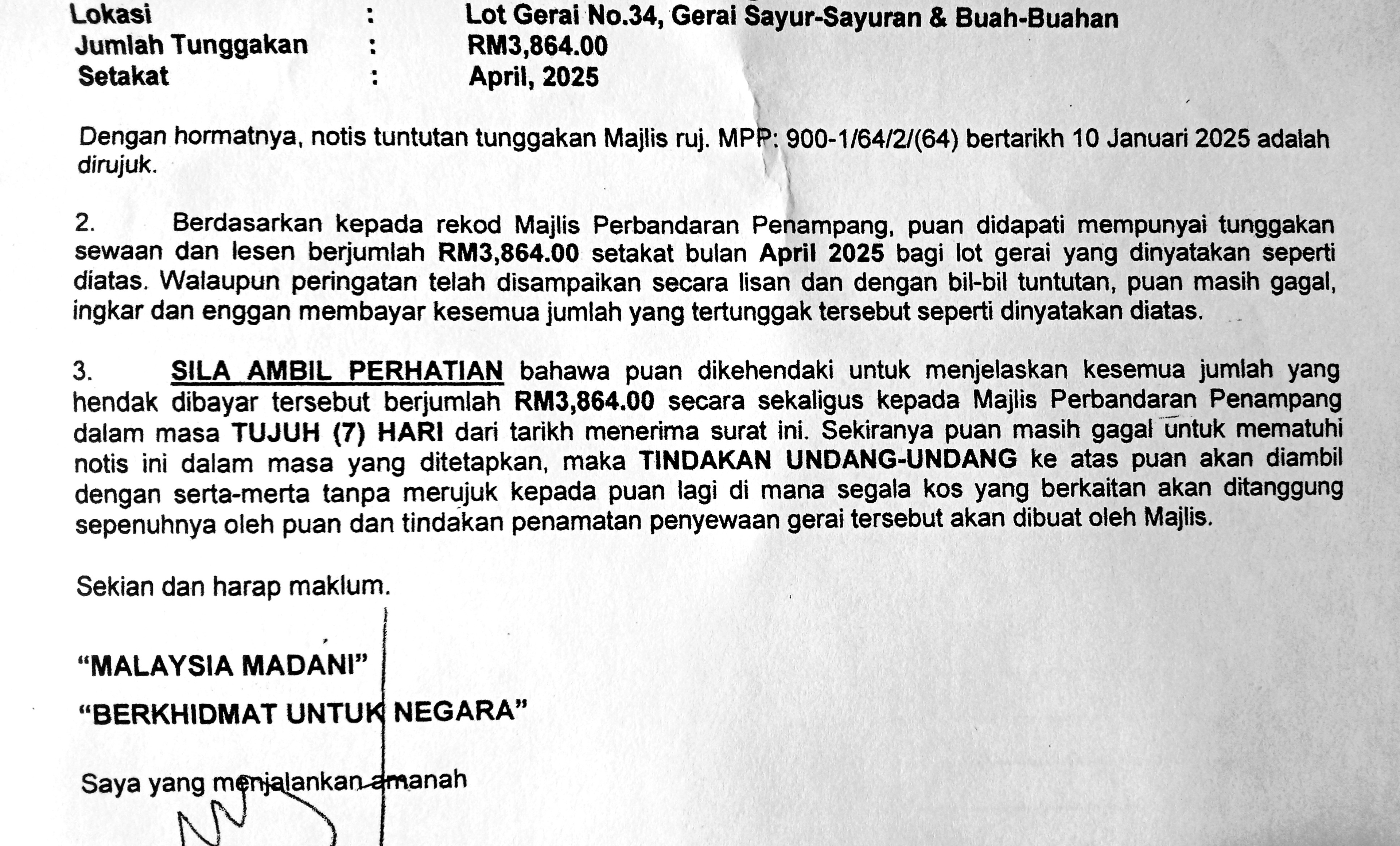 Shocked to be served over RM3,800 in ‘arrears': Former stall trader wants answers