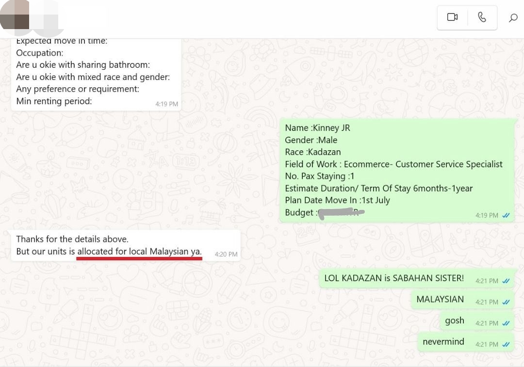 Kadazan man denied room for not being 'Malaysian enough'