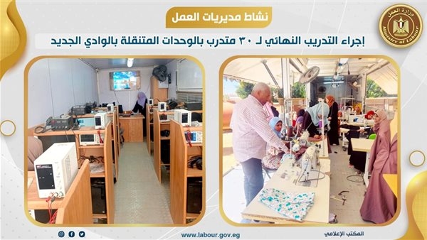 مديرية العمل بالوادي الجديد: إجراء التدريب النهائي لـ30 متدربًا بالوحدات المتنقلة