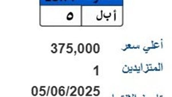 بلغت375 ألف جنيه.. مزاد على لوحة سيارة مميزة "ا ب ل-5"