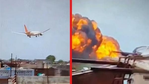 من موقع تحطم الطائرة الهندية.. "إكسترا نيوز" توثق اللحظات الأولى (فيديو)