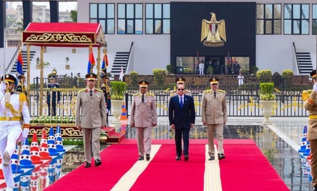 President Sisi Lays Wreath at Unknown Soldier Memorial in Cairo