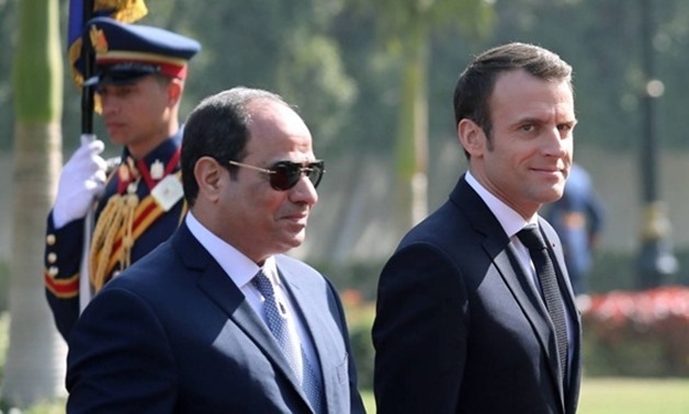 President Sisi to Macron: Egypt supports NY-host Conference on a Peace Settlement, Implementation of two-state Solution