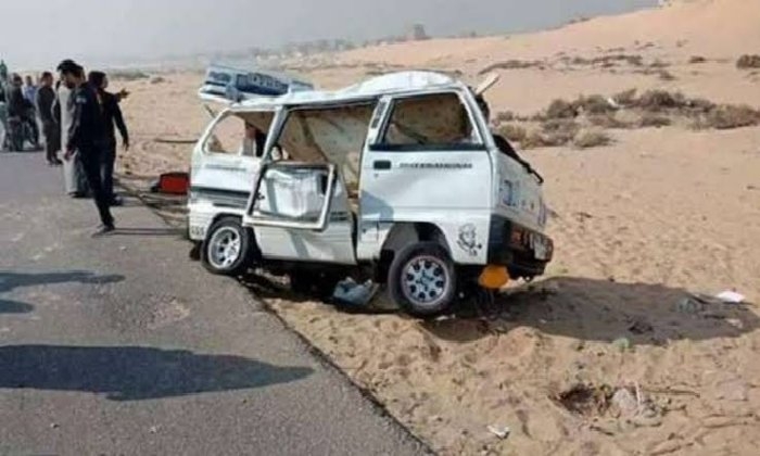 إصابة 11 شخصًا جراء انقلاب سيارة سوزوكي في شبين القناطر بالقليوبية