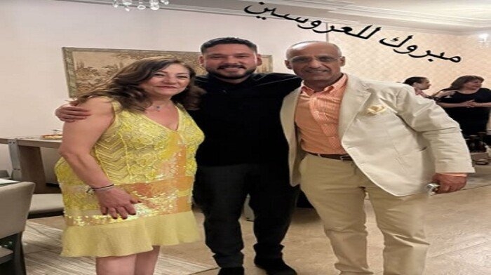محمود شاهين يحتفل بعقد قران والدته أمل الصيفي.. صور