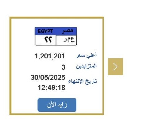 سعرها تخطى الـ مليون جنيه.. التزايد على لوحة سيارة مميزة