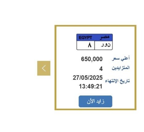 السعر وصل 650 ألف جنيه.. التزايد يشتعل على لوحة سيارة مميزة
