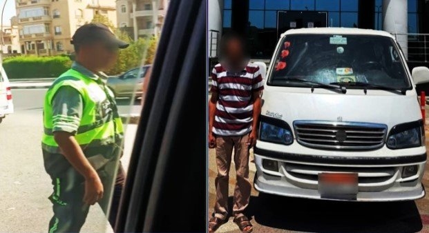 ضبط سائق ميكروباص اعتدى على أحد رجال المرور