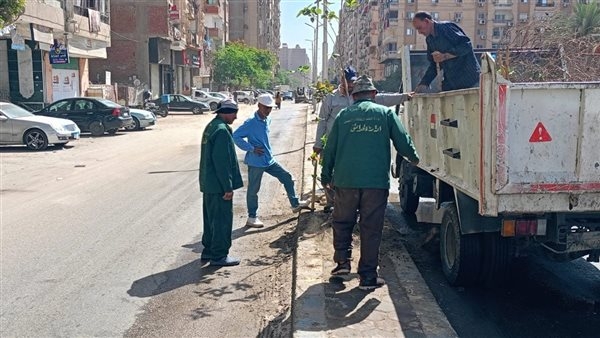 محافظة الجيزة تشن حملات نظافة وتجريد بمنطقة العروبة بحي الطالبية