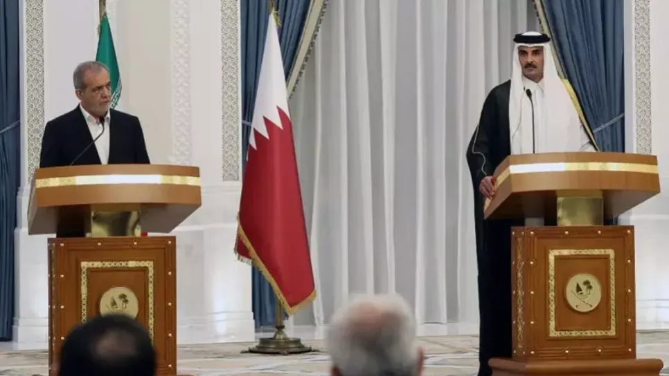 الرئيس الإيراني يتأسف لأمير قطر