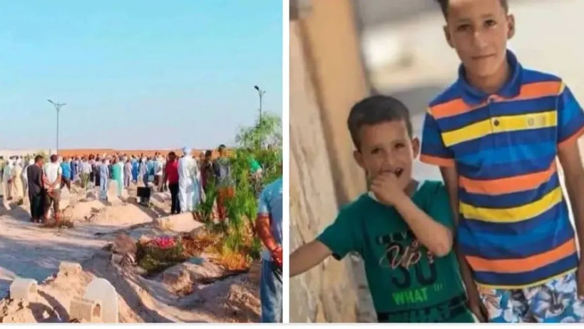 تشييع جثماني الطفلين الشقيقين الغريقين