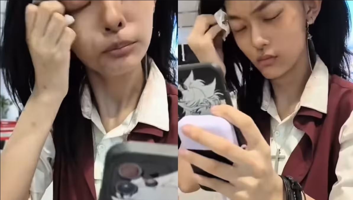 مكياج شابة صينية يعرضها لموقف صعب في المطار