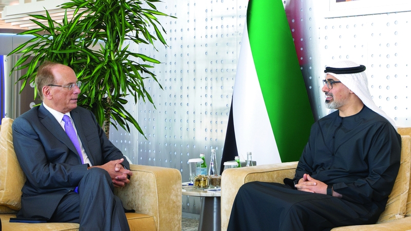 خالد بن محمد يستقبل المدير التنفيذي لـ «بلاك روك»