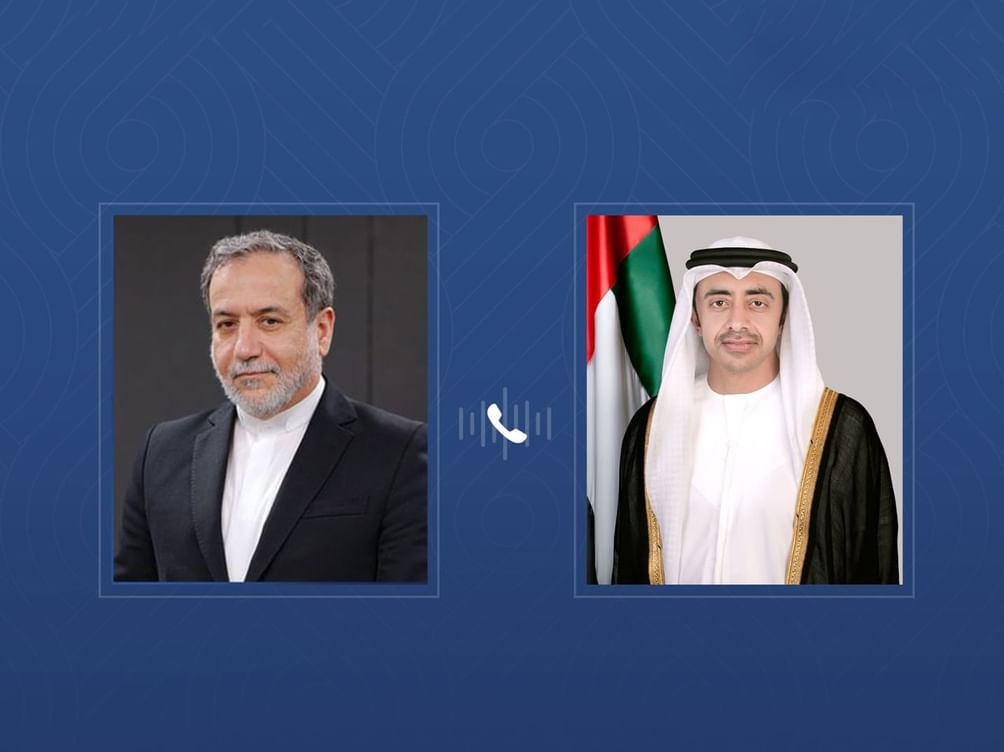 عبدالله بن زايد يدين خلال اتصال هاتفي مع عراقجي الاستهداف العسكري الإسرائيلي لإيران