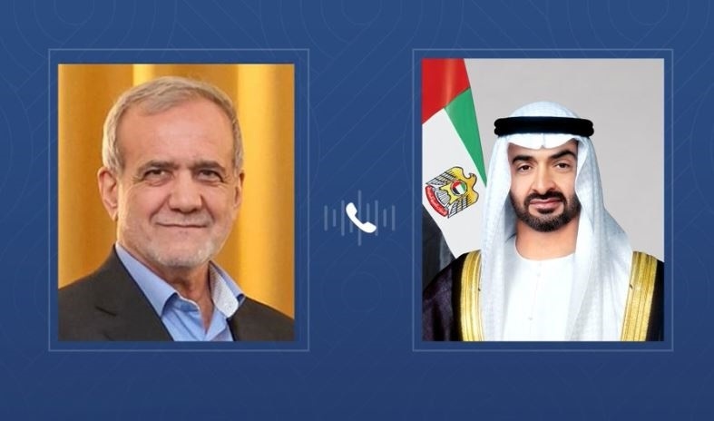 رئيس الدولة والرئيس الإيراني يبحثان خلال اتصال هاتفي المستجدات في المنطقة