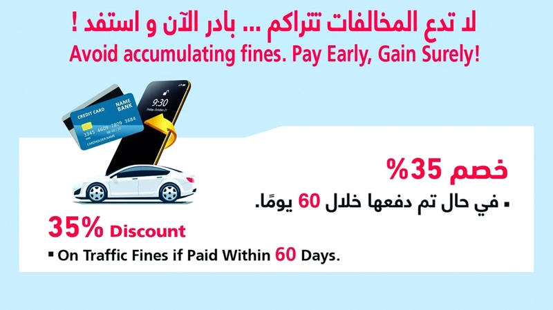 شرطة أبوظبي تدعو إلى الاستفادة من مزايا الدفع المبكر للمخالفات المرورية