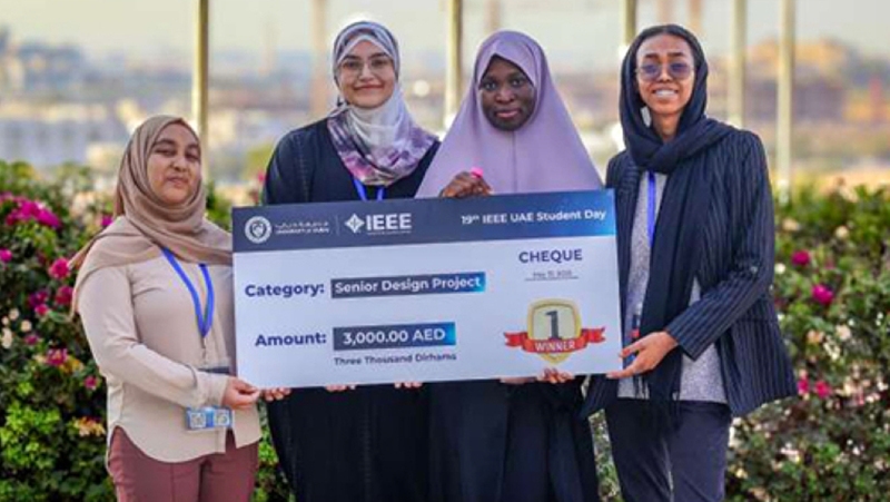 4 طالبات من «جامعة خليفة» يُصممن نظاماً لتفتيش المستودعات بـ «الدرون»