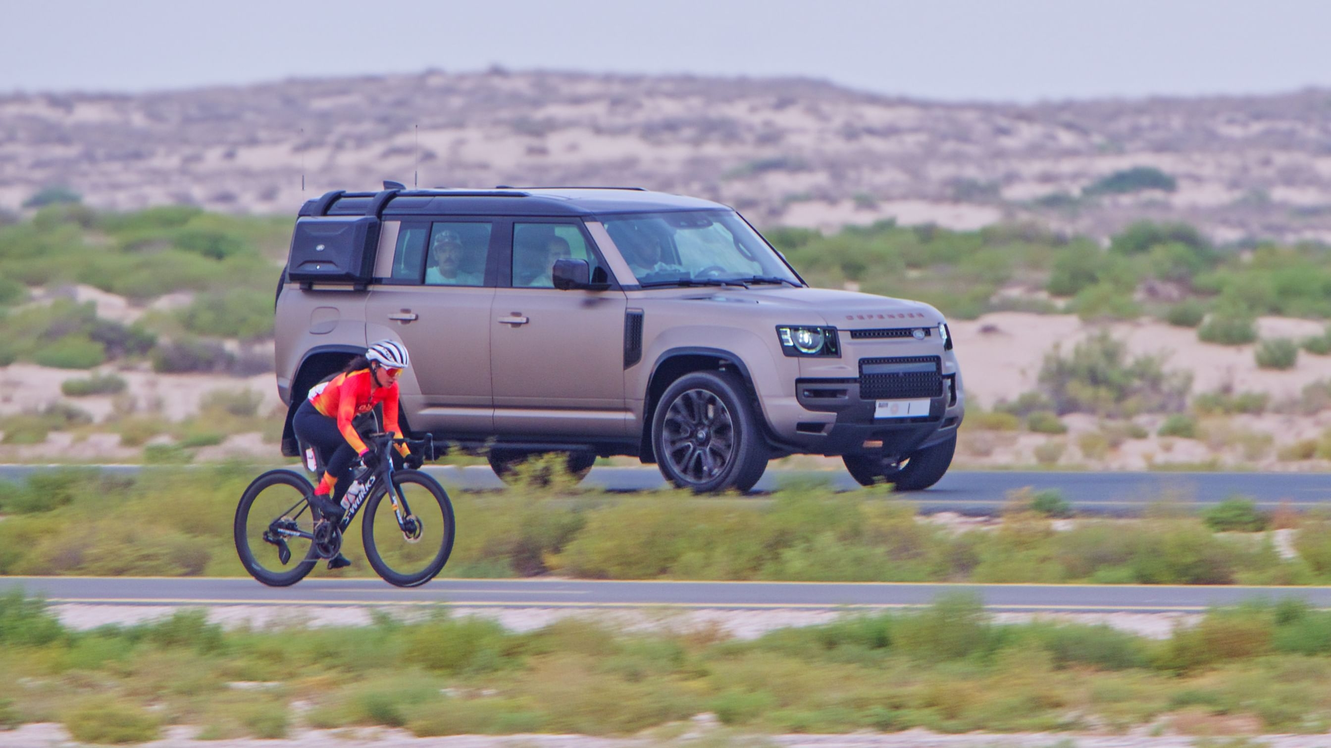 Mohammed bin Rashid attends Al Salam Cycling Championship's Women's Race at Al Marmoom Conservation Reserve