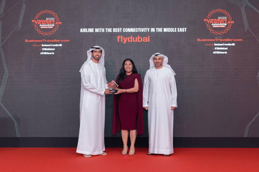 flydubai wins 'Airline with the Best Connectivity in the Middle East' for the second time at the 2025 Business Traveller Middle East Awards