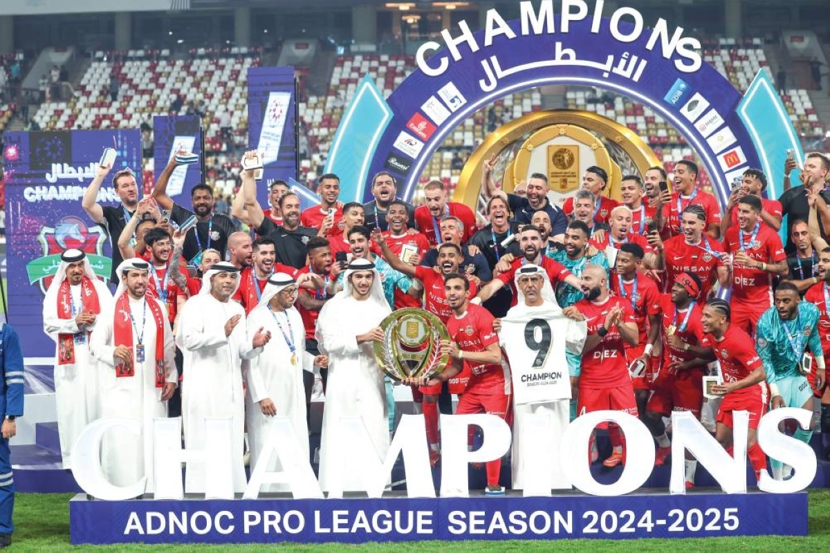 Mohammed bin Rashid bin Mohammed bin Rashid attends celebrations to mark Shabab Al Ahli's coronation as ADNOC Pro League champions