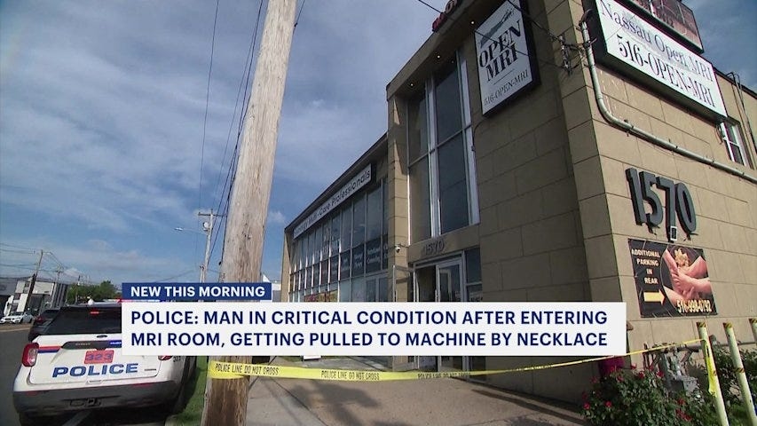 Man dies after being sucked into MRI machine by his own metal necklace